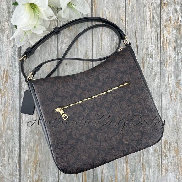 Authentic Coach Ellie File Bag In Signature Canvas Crossbody Purse - Picture 3 of 6